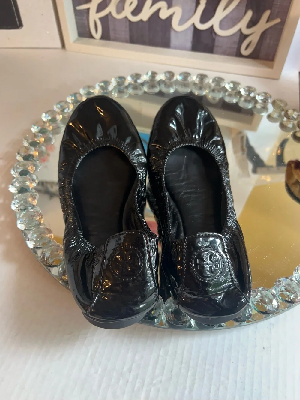 Tory Burch Black Patent Leather Ballet Flats size 8